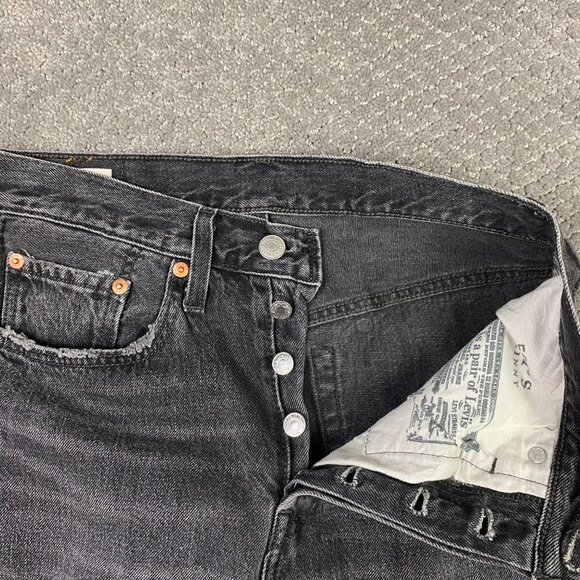 Levi's Premium 501 S Jeans Women's 26 x 28 Fit 28x28 Black Skinny Button Fly - Picture 8 of 16